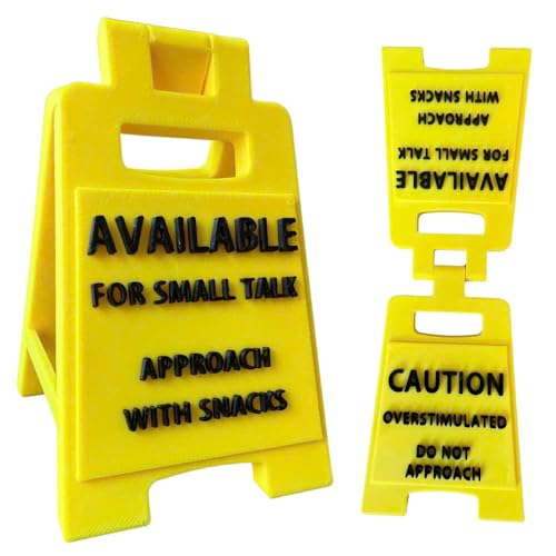 Introvertiertes Stimmungs-Schreibtischschild – "Available for Small Talk/Overstimulated Do Not Approach" – Lustiges doppelseitiges Schild – 3D-gedrucktes Geschenk für Kollegen, Freunde Introvertiertes Stimmungs-Schreibtischschild – "Available for Small Talk/Overstimulated Do Not Approach" – Lustiges doppelseitiges Schild – 3D-gedrucktes Geschenk für Kollegen, Freunde von SpeakerMan