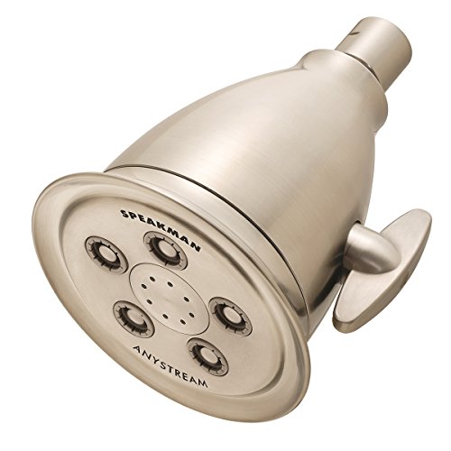 Speakman, S-2005-HB-BN Hotel Anystream Hochdruck-Duschkopf aus gebürstetem Nickel, verstellbar, 2,5 GPM, Ersatz-Badezimmer-Duschkopf Speakman, S-2005-HB-BN Hotel Anystream Hochdruck-Duschkopf aus gebürstetem Nickel, verstellbar, 2,5 GPM, Ersatz-Badezimmer-Duschkopf von Speakman