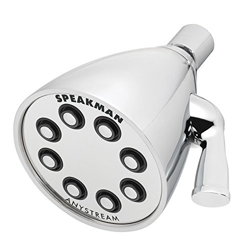 Speakman S-2251 Signature Icon Anystream verstellbarer Hochdruck-Duschkopf, 2,5 GPM, massives Messing, Ersatz-Badduschkopf, poliertes Chrom von Speakman