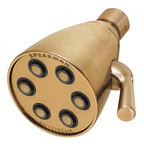 Speakman S-2252-BBZ Icon Anystream Multifunktions-Duschkopf, verstellbar, massives Messing, Gebürstete Bronze, 2.5 GPM von Speakman