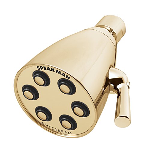 Speakman S-2252-PB Signature Brass Icon Anystream Hochdruck einstellbarer Duschkopf, poliertes Messing von Speakman