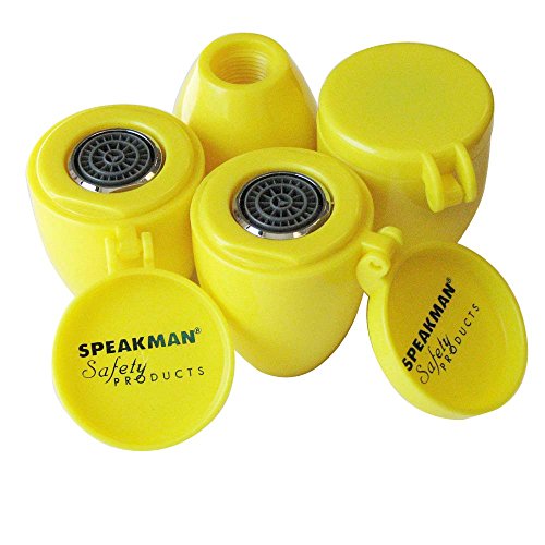 Speakman Set of 4 Aerated Spray Head Assembly for Emergency Eyewash Stations RPG38-0379 Set mit 4 belüfteten Sprühkopf für Se-580/582 Notfall-Sprühstationen, gelb von Speakman