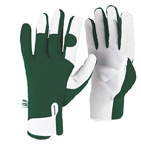 Spear & Jackson GNMGLOVESKEW Kew Gardens Kollektion Palm Lederhandschuhe, Grün, Medium von Spear & Jackson