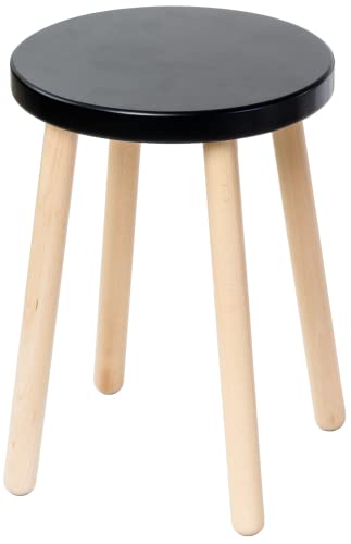 Spec-Wood Hocker - Barhocker - Küchenhocker - Blumenständer Holz - Kleiner Couchtisch - Pflanzenständer - Runder Hocker - Schwarz/Buche Natur von specwood