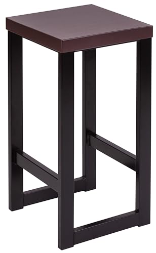 Spec-Wood, Hocker Holz LOFT, Barhocker Holz, Blumenhocker mit Metallgestell, Sitzhocker 30x30x62 cm, Duschhocker Modern, Küchenhocker, Barstühle, Tresenhocker von specwood