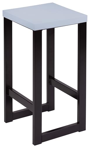 Spec-Wood, Hocker Holz LOFT, Barhocker Holz, Blumenhocker mit Metallgestell, Sitzhocker 30x30x62 cm, Duschhocker Modern, Küchenhocker, Barstühle, Tresenhocker von specwood
