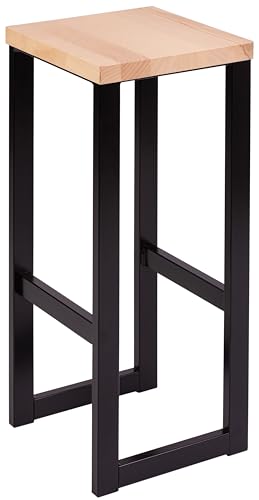 Spec-Wood, Hocker Holz LOFT, Barhocker Holz, Blumenhocker Holz mit Metallgestell, Sitzhocker 30x30x76 cm, Duschhocker Modern, Küchenhocker, Barstühle, Tresenhocker Spec-Wood, Hocker Holz LOFT, Barhocker Holz, Blumenhocker Holz mit Metallgestell, Sitzhocker 30x30x76 cm, Duschhocker Modern, Küchenhocker, Barstühle, Tresenhocker von specwood