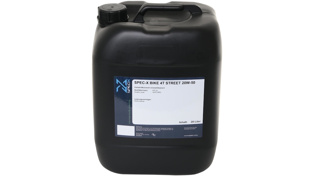 Spec-X Motoröl Bike 4T Street 20 Liter 20W-50 Mineralisch Spec-X Motoröl Bike 4T Street 20 Liter 20W-50 Mineralisch von Spec X