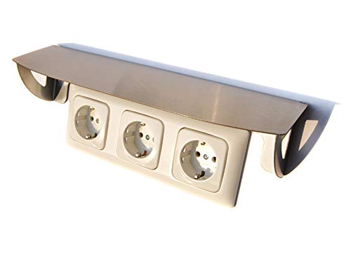 Edelstahl Schutzdach für 3 Steckdosen/Lichtschalter Haussprechanlage Spritzschutz Wechselkontrollschalter Feuchtraum Dose Außenbereich Fingerprint Türoffner Türschloss IP44 IP20 von Special Parts