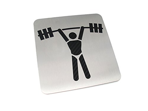 Türschild für Fitnessraum Kraftraum Edelstahl Schild Lustig V2A Zeichen Piktogramm Wegweiser für Sportgeräteraum Crosstrainer NORDIC WALKING PROFI LAUFBAND HEIMTRAINER HOMETRAINER JOGGING LAUF GERÄT von Special Parts