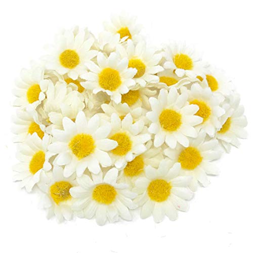 Weiße 35 mm Mini-Gänseblümchen, dekorative synthetische Blumen (Kunstseide), Gänseblümchen, 10 Stück von Special Touches