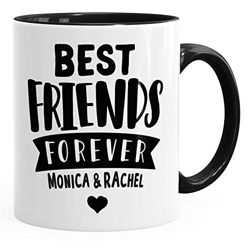 SpecialMe® Best Friends Forever BFF Beste Freundin personalisierte Kaffee-Tasse mit Namen persönliches Geschenk Inner-Schwarz unisize von SpecialMe