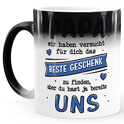 SpecialMe® Farbwechsel-Tasse Spruch Für dich das Beste Geschenk zu finden personalisiert mit Namen Geschenk Papa Kinder Tochter Sohn Uns Magic Magic-Tasse von SpecialMe