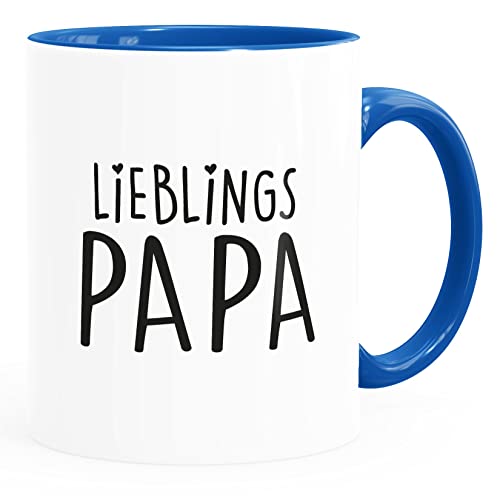 SpecialMe® Kaffee-Tasse Aufdruck Schriftzug Lieblingspapa Herz Geschenk für Papa Vatertag Geburtstag weiß-innen-royal Keramik-Tasse von SpecialMe