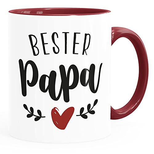 SpecialMe® Kaffee-Tasse Beste Mama Herz Geschenk für Mama Dankeschön Muttertag Geburtstag Weihnachten Vatertag inner-bordeaux Keramik-Tasse von SpecialMe