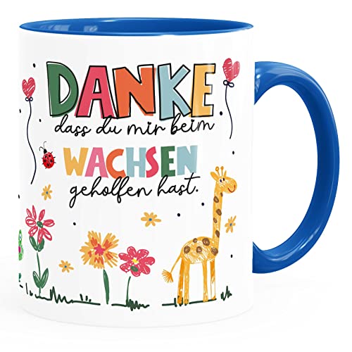 SpecialMe® Kaffee-Tasse Danke dass du mir mein Wachsen geholfen hast kleines Geschenk Abschied Erzieherin weiß-innen-royal standard von SpecialMe