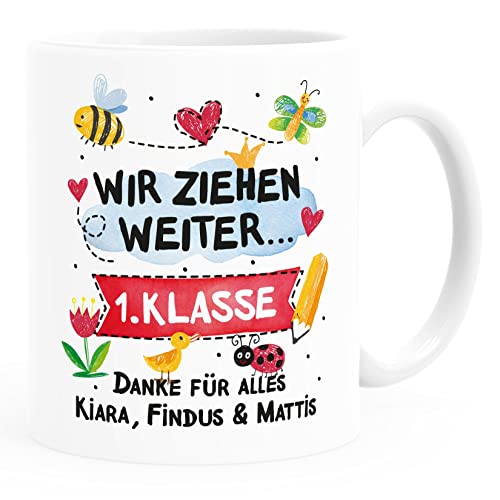 SpecialMe® Kaffee-Tasse Erzieherin Kindergarten Danke für Alles personalisierte Geschenke Namen Kinder weiß standard von SpecialMe