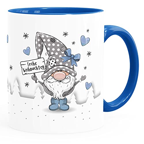 SpecialMe® Kaffee-Tasse Frohe Weihnachten Wichtel Zwerg Gnom Weihnachtsmotiv persönliche Geschenke weiß-innen-royal standard von SpecialMe