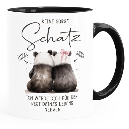 SpecialMe® Kaffee-Tasse Geschenk Liebeserklärung Lustig Mann Frau für den Rest deines Lebens nerven weiß-innen-schwarz standard von SpecialMe