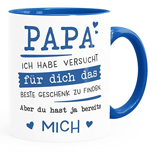 SpecialMe® Kaffee-Tasse Papa ich habe versucht für dich das beste Geschenk zu finden Geburtstag Vatertag Weihnachten weiß-innen-royal standard von SpecialMe