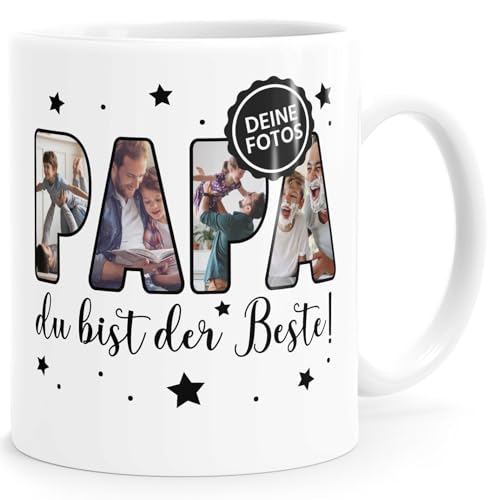 SpecialMe® Kaffee-Tasse mit eigenen Fotos selbst gestalten personalisiertes Geschenk für Papa Vatertagsgeschenk weiß standard von SpecialMe