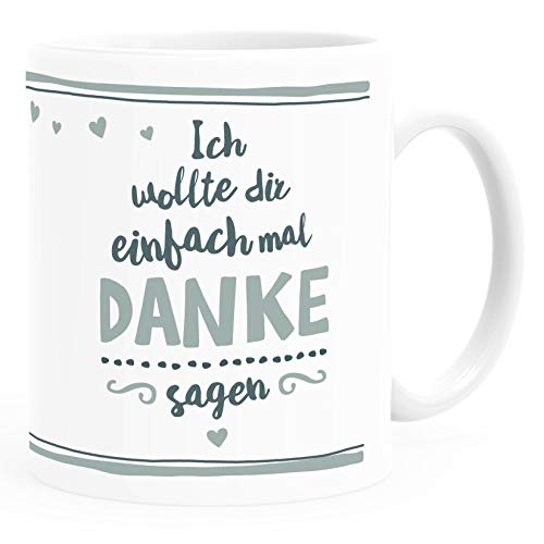 SpecialMe® Kaffeetasse Ich wollte dir einfach mal Danke sagen Pinguin Dankeschön-Geschenk personalisierte Geschenke Name mit Namen weiß/blau Keramik-Tasse von SpecialMe