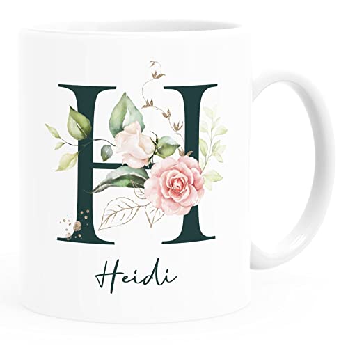 SpecialMe® Kindertasse Kunststoff Monogramm Anfangsbuchstabe Alphabet personalisierte Namenstasse für Mädchen weiß Kunstoff-Tasse von SpecialMe