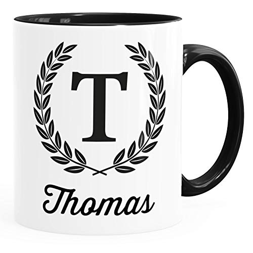 SpecialMe® Namenstasse personalisierte Kaffee-Tasse mit Namen Buchstabe persönliche Geschenke für Männer Bürotasse Inner-Schwarz Keramik-Tasse von SpecialMe