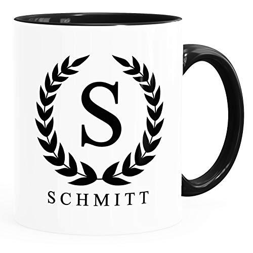 SpecialMe® Namenstasse personalisierte Kaffee-Tasse mit Namen und Initiale Monogramm persönliche Geschenke mit Namen Inner-Schwarz Keramik-Tasse von SpecialMe