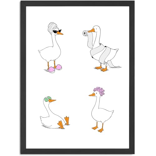 SpecialMe® Poster Wandbild Home WC Deko Geschenkidee Badezimmer Bad Toilette Gänse-Design Digitaldruck von SpecialMe