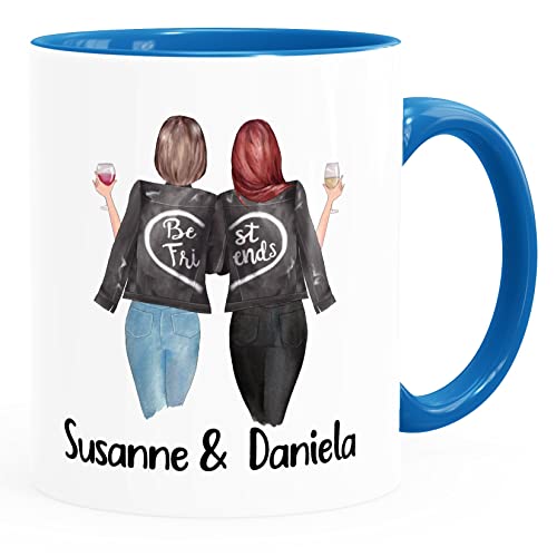 SpecialMe® Tasse Beste Freundin personalisiert persönliche Geschenke Freundschaft Frauen Best Friends BFF inner-blau Keramik-Tasse von SpecialMe