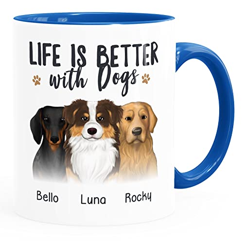 SpecialMe® Tasse Hund Motiv personalisierte Geschenke mit Name Hundebesitzer Hundeliebhaber weiß-innen-royal standard von SpecialMe