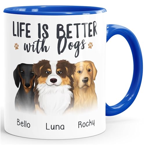 SpecialMe® Tasse Hund Motiv personalisierte Geschenke mit Name Hundebesitzer Hundeliebhaber weiß-innen-royal standard von SpecialMe