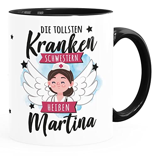 SpecialMe® Tasse Krankenschwester mit Namen personalisierte Geschenke Danke sagen Inner-Schwarz Keramik-Tasse von SpecialMe