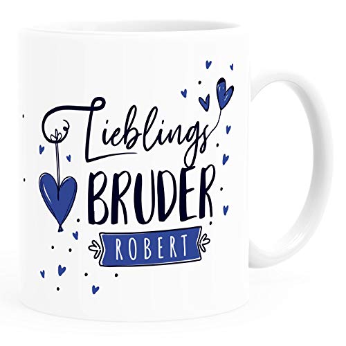 SpecialMe® Tasse Lieblings-Bruder personalisierbar mit Namen persönliche Geschenke kleines Dankeschön weiß Keramik-Tasse von SpecialMe