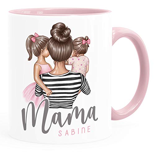 SpecialMe® Tasse Mama mit Namen, Mutter Tochter Sohn - personalisierbar, mit Namen, du bist die Beste Muttertagsgeschenk rosa Keramik-Tasse von SpecialMe