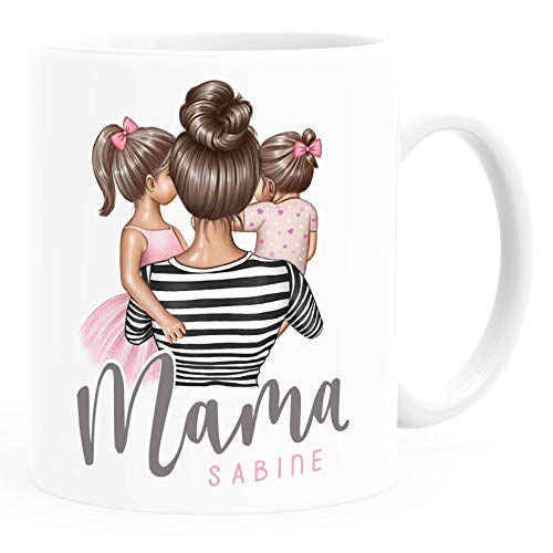 SpecialMe® Tasse Mama mit Namen, Mutter Tochter Sohn - personalisierbar, mit Namen, du bist die Beste Muttertagsgeschenk weiß Keramik-Tasse von SpecialMe
