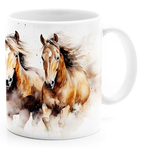 SpecialMe® Tasse Pferde-Motive Wintermotive XMAS Geschenk für Pferde-Liebhaber Pferdefans Mädchen 2 weiß standard von SpecialMe