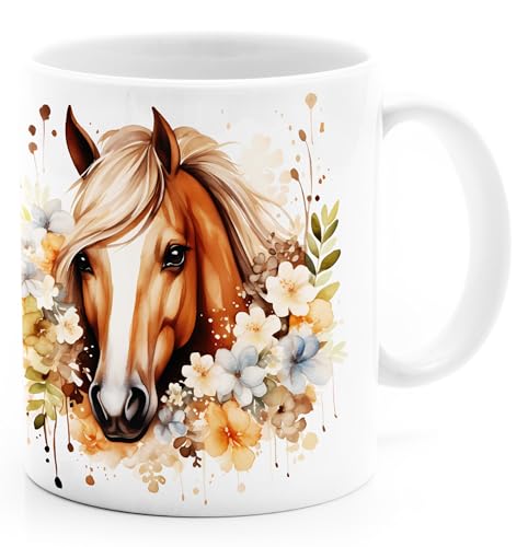 SpecialMe® Tasse Pferde-Motive Wintermotive XMAS Geschenk für Pferde-Liebhaber Pferdefans Mädchen 5 weiß standard von SpecialMe