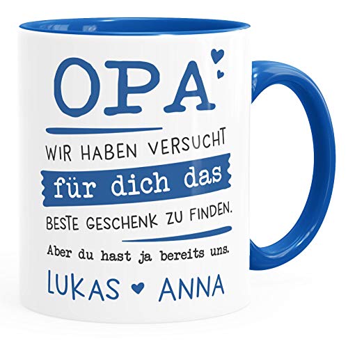 SpecialMe® Tasse personalisiertes Geschenk Spruch Papa/Mama/Oma/Opa Wir habe versucht für dich das beste Geschenk zu finden. anpassbare Namen Opa - 2+ Namen inner-royal Keramik-Tasse von SpecialMe