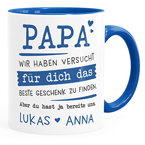 SpecialMe® Tasse personalisiertes Geschenk Spruch Papa/Mama/Oma/Opa Wir habe versucht für dich das beste Geschenk zu finden. anpassbare Namen Papa - 2+ Namen inner-royal Keramik-Tasse von SpecialMe