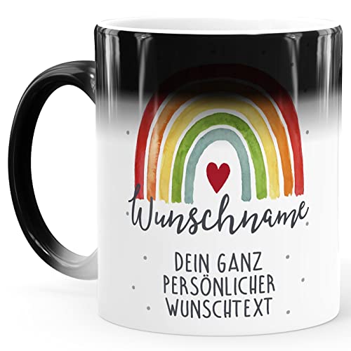 SpecialMe® Zaubertasse Regenbogen personalisiert mit Name und Wunschtext dein eigener Text personalisierbare Geschenke Dein Wunschtext Magic standard von SpecialMe