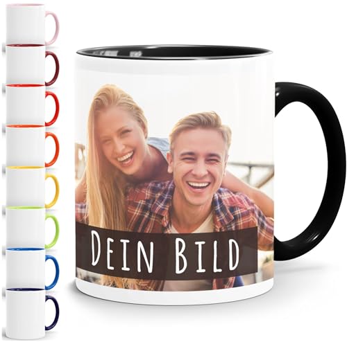 SpecialMe® personalisierte Fototasse mit eigenem Foto persönliches Geschenk Kaffeetasse mit Bild selbst gestalten Inner-Schwarz Keramik-Tasse von SpecialMe