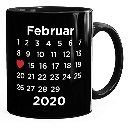 SpecialMe® personalisierte Kaffee-Tasse Kalender anpassbares Datum Geschenk Liebe Jahrestag Hochzeitstag Hochzeitsgeschenk schwarz Keramik-Tasse von SpecialMe
