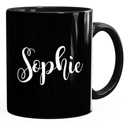 SpecialMe® personalisierte Kaffee-Tasse mit Namen Namenstasse persönliche Geschenke für Frauen Mädchen schwarz Keramik-Tasse von SpecialMe