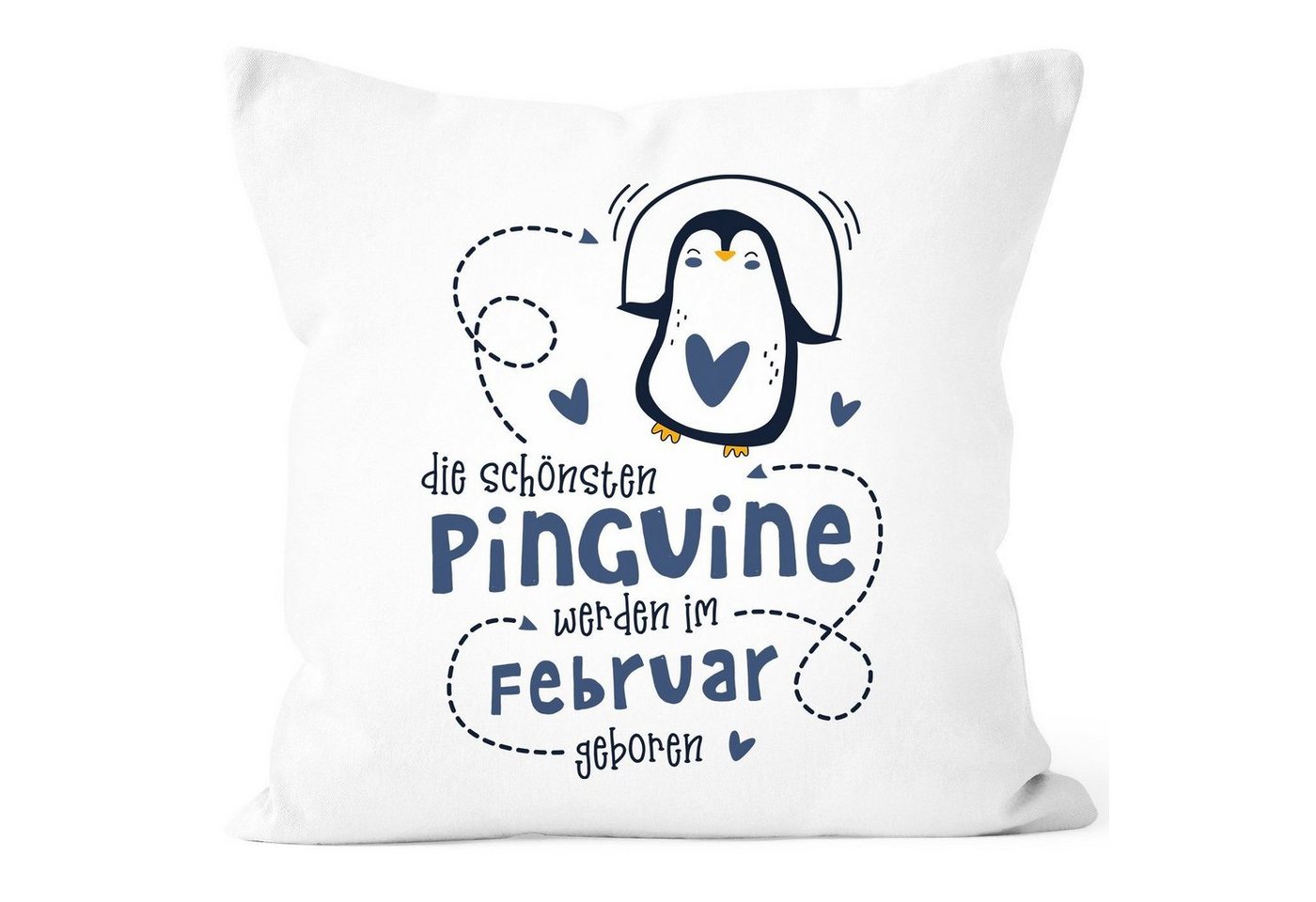 SpecialMe Dekokissen Kissen-Bezug Die Schönsten Pinguine werden im [object Object] geboren Geschenk Geburtstag Dekokissen SpecialMe® von SpecialMe