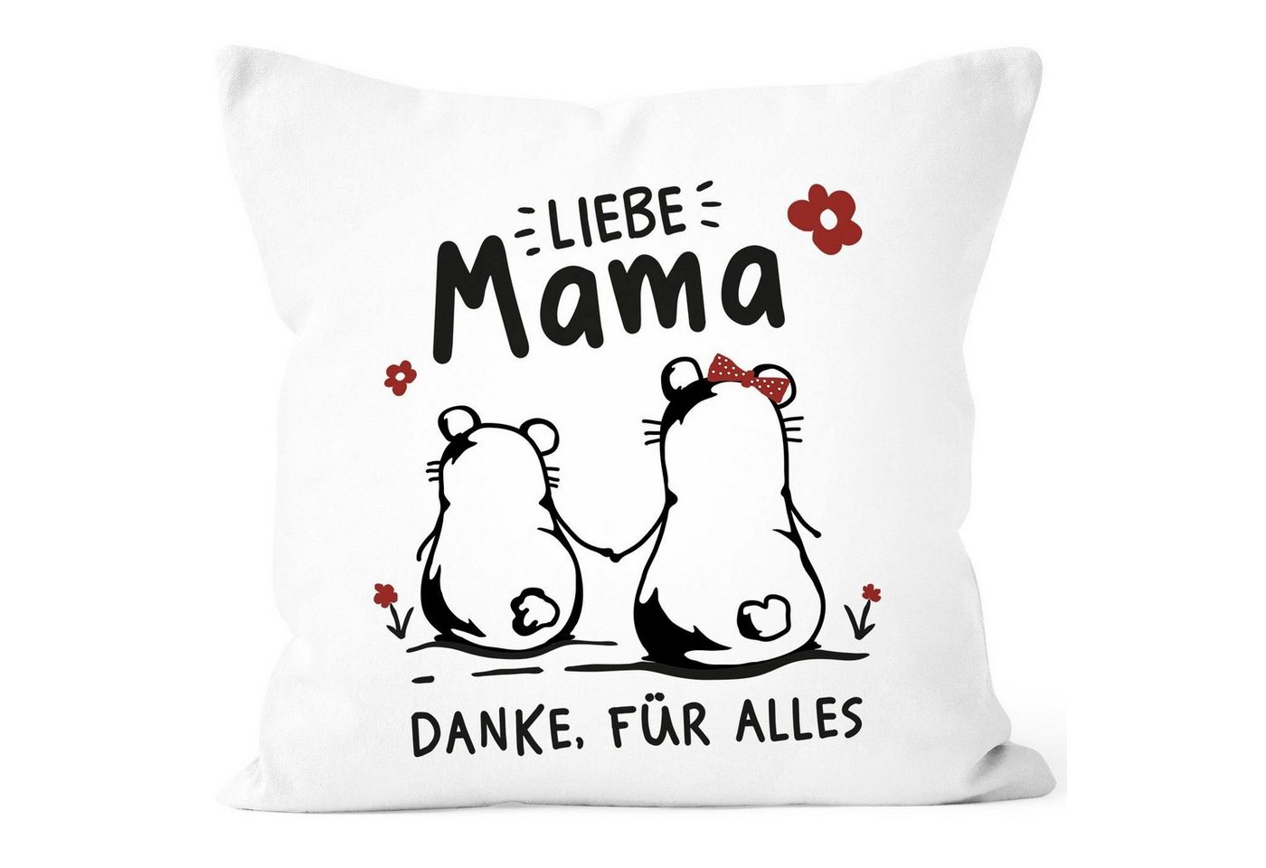 SpecialMe Dekokissen Kissen-Bezug Liebe Mama Danke für alles Geschenk Muttertag Geburtstag Bär Strichzeichnung SpecialMe® von SpecialMe