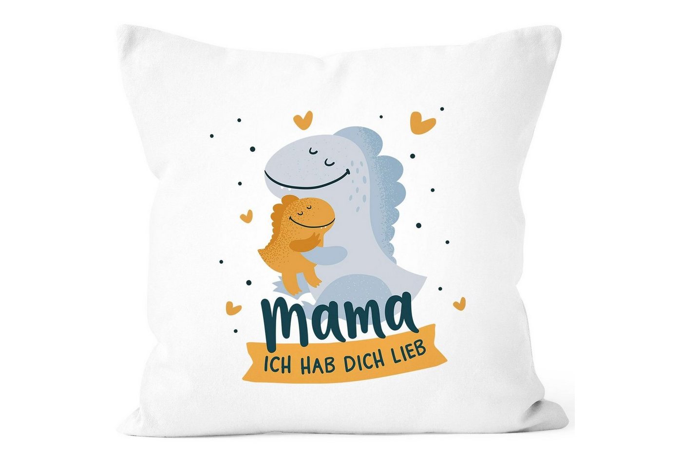 SpecialMe Dekokissen Kissen-Bezug Mama ich hab dich lieb Dino Dinosaurier Geschenk für Mama Muttertag Geburtstag Weihnachten SpecialMe® von SpecialMe