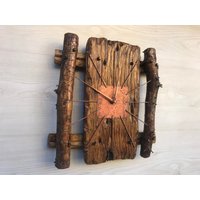 Große Wanduhr, Wanduhr Vintage, Holz Wecker Rustikale Kunst Wohnkultur, Outdoor Uhr von SpecialWallClockGift