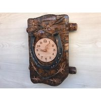 Rustikale Wanduhr, Einzigartige Wecker, Achat Stille Holz Wandkunst, Uhr, Uhr von SpecialWallClockGift